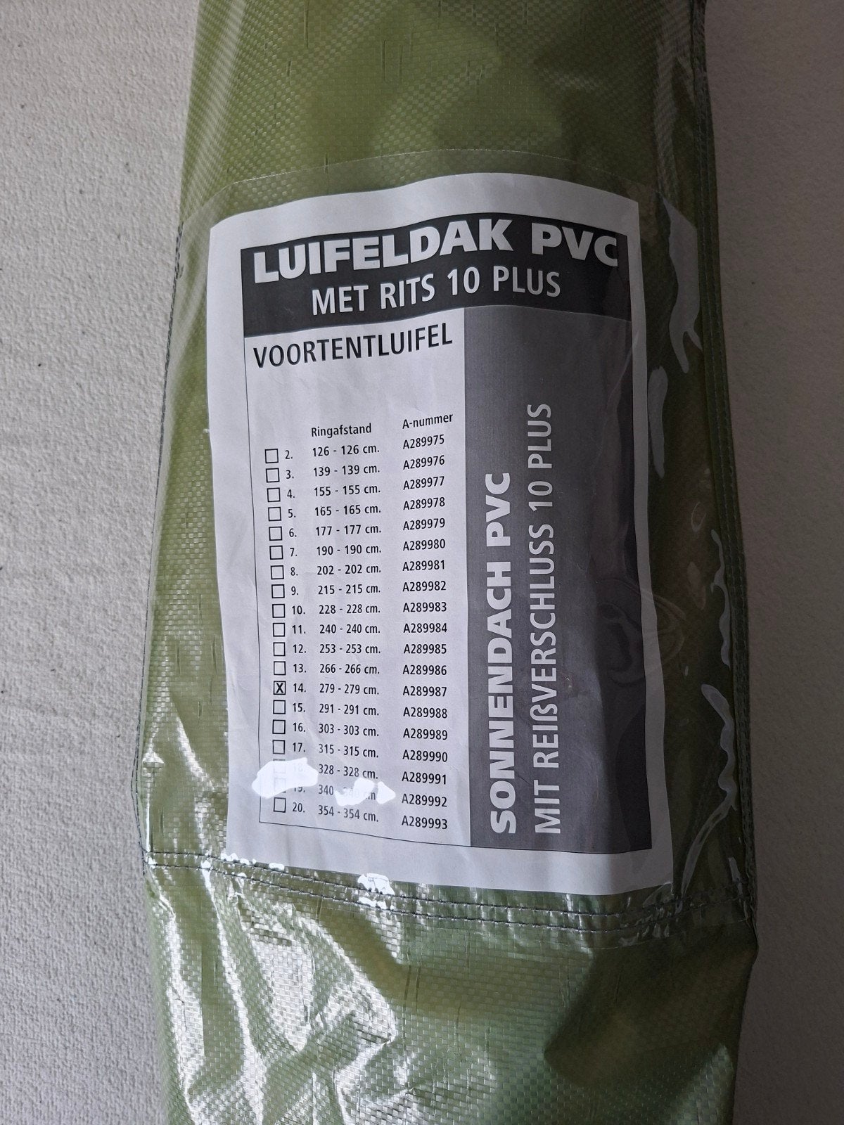 Nieuwe Obelink voortentluifel PVC maat 14 279, Ophalen of Verzenden, Nieuw