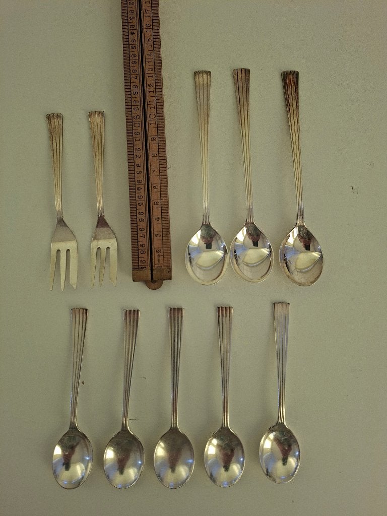 Empire theelepeltjes en vorkjes, Antiek en Kunst, Antiek | Bestek, Ophalen of Verzenden