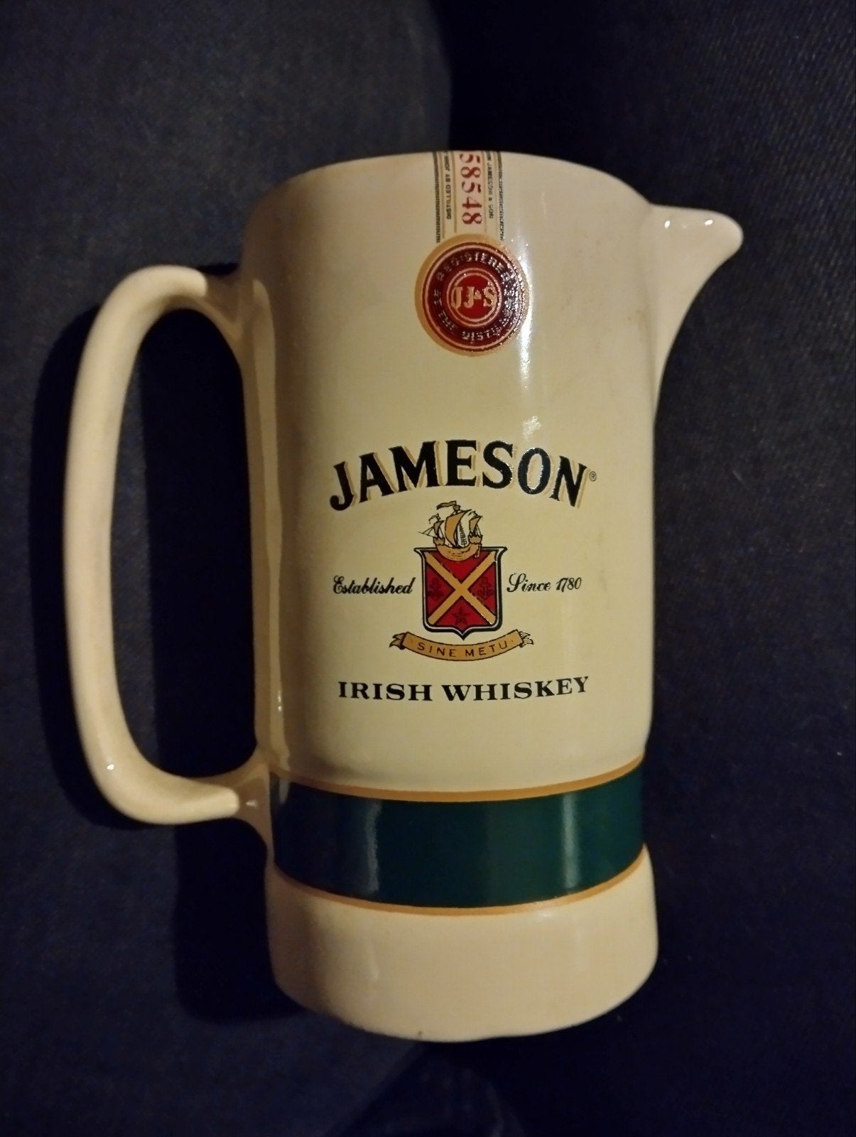 Jameson Irish Whiskey keramische kan/pitcher klein, Beige, Overige typen, Ophalen of Verzenden, Zo goed als nieuw