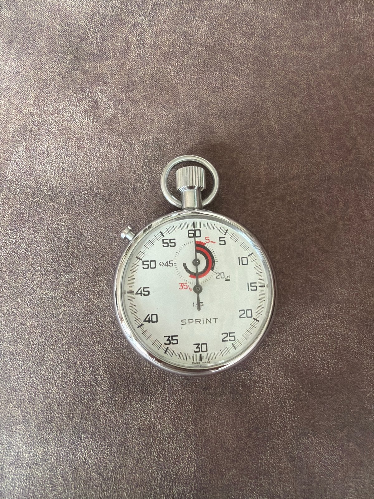 Vintage Sprint Stopwatch - Analoog - Zo goed als nieuw, Vintage, Ophalen of Verzenden, Zo goed als nieuw, Zilver