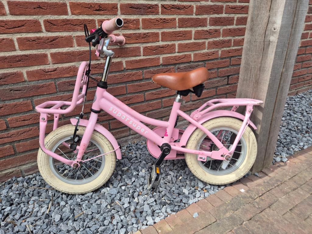 Roze kinderfiets 12 inch, Fietsen en Brommers, Ophalen of Verzenden, Gebruikt, Minder dan 16 inch
