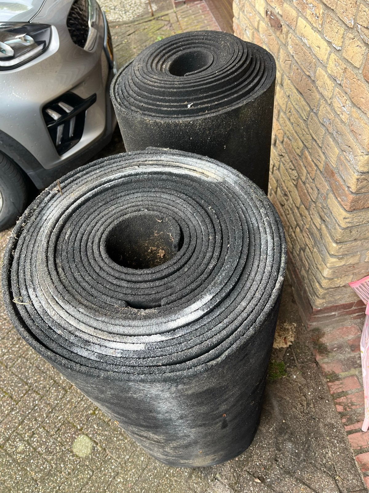 Rollen rubber vloer. 99cm x ca 12,5m. 2 rollen, Sport en Fitness, Fitnessmaterialen, Ophalen, Gebruikt