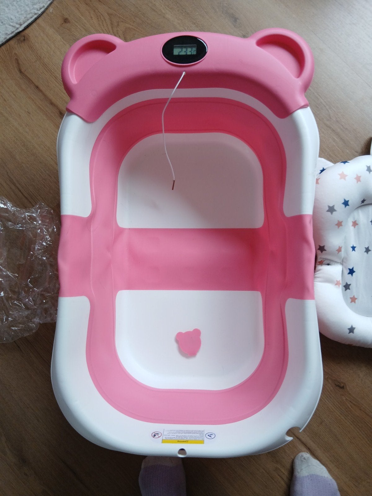 Opvouwbaar Baby Badje met Thermometer en Badkussen, Overige merken, Ophalen of Verzenden, Zo goed als nieuw, Badje