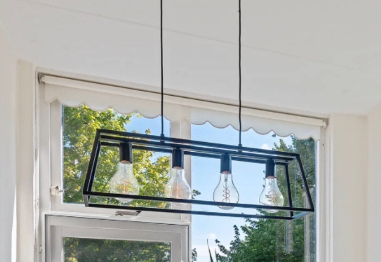 IKEA FELSISK Hanglamp met 4 lampen, zwart, 81 cm, Ophalen of Verzenden, Zo goed als nieuw, Metaal, E27 (groot)