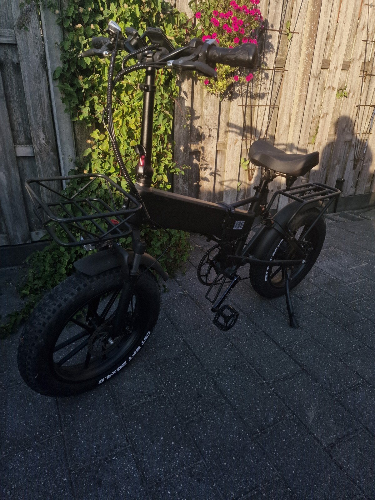 Opvouwbare Fatbike E-bike met 7 versnellingen en mand, Zo goed als nieuw, Minder dan 47 cm, 30 tot 50 km per accu, Ophalen