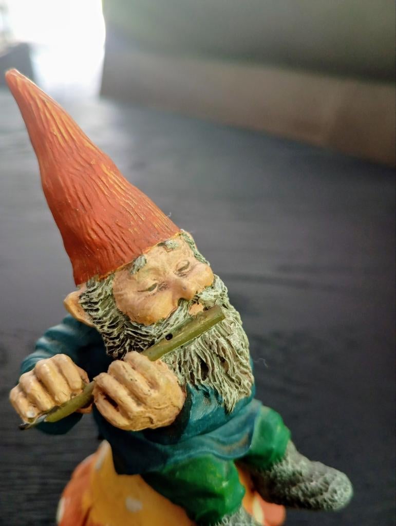 Beeldje David de Kabouter, Mo on mushroom, Classic Gnomes, Ophalen of Verzenden, Gebruikt, Fantasy