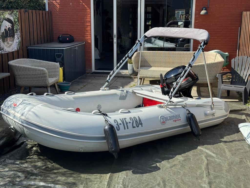 Talamex HLA 350 + Suzuki 20PK 4 takt injectie | Vaarklaar!, Watersport en Boten, Rubberboten, Zo goed als nieuw, Talamex, Airdeck