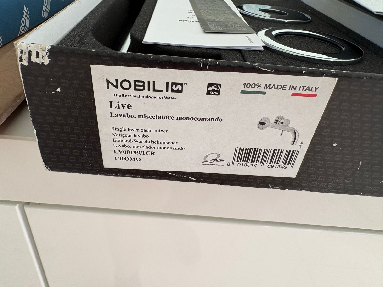 Nobili Live Lavabo mengkraan - Chroom, Ophalen of Verzenden, Nieuw, Chroom, Kraan