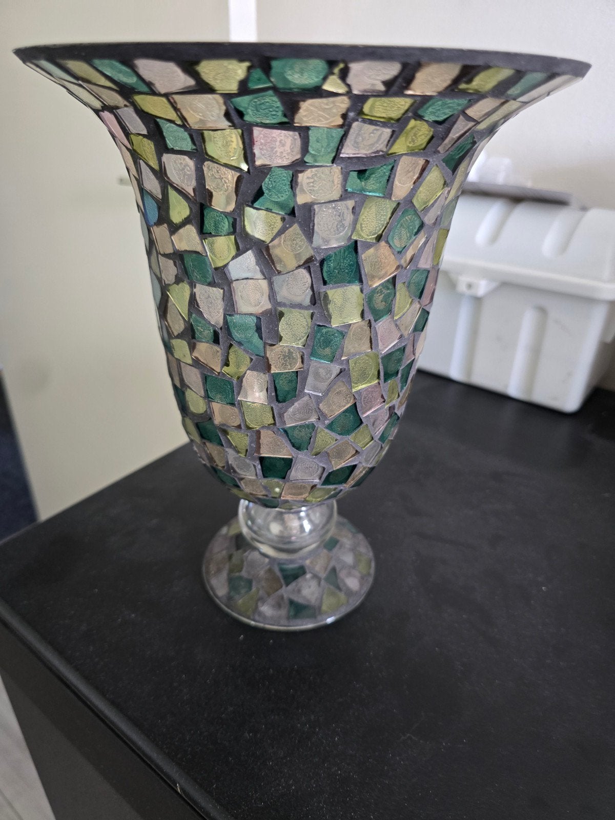 Decoratieve mozaïek vaas - Groen/geel tinten, Antiek en Kunst, Ophalen