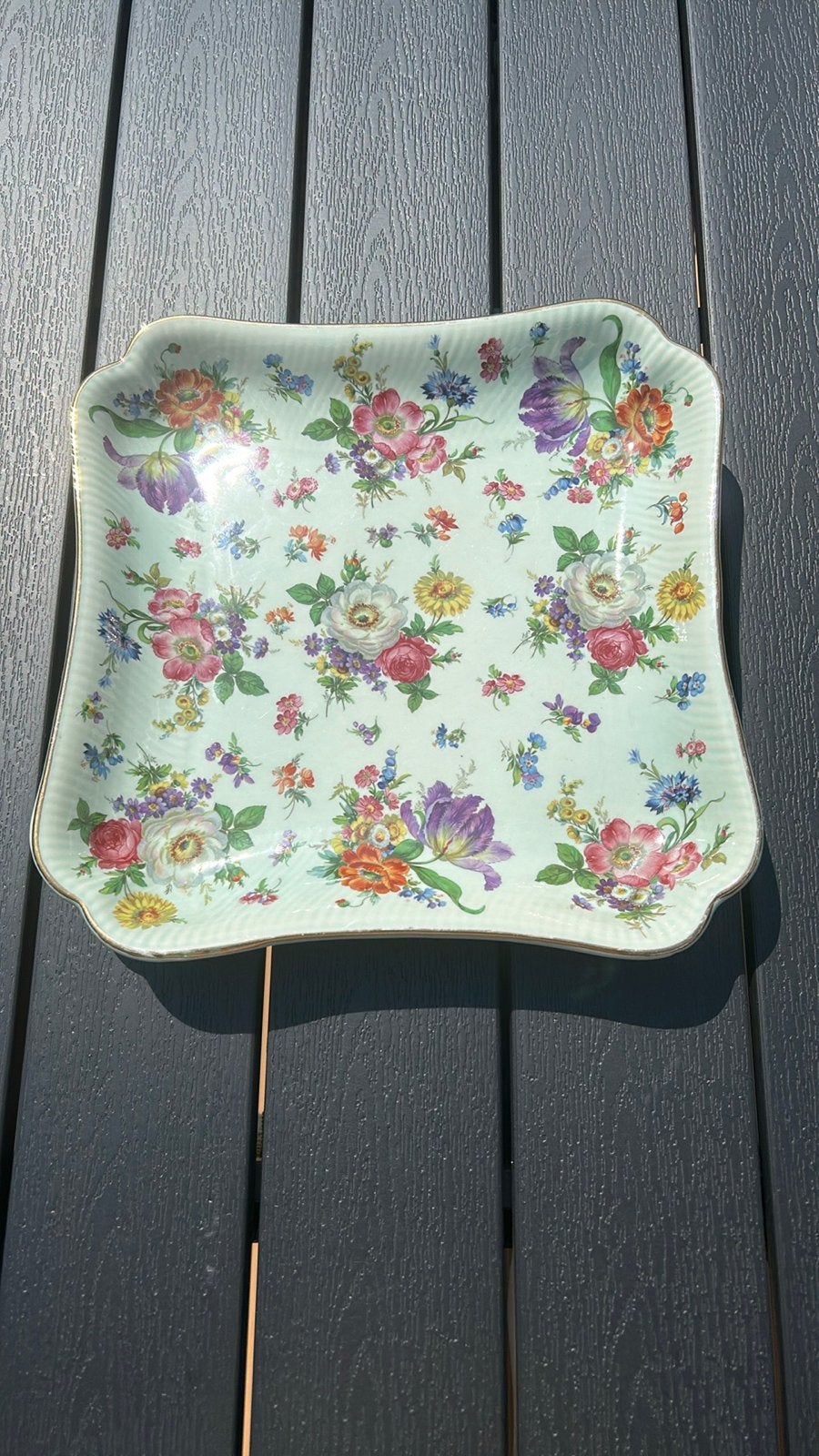 Boch Frères Keralux Schaal "Fleur de Saxe" Vintage 1950, Ophalen of Verzenden