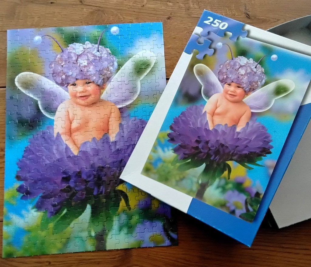 Legpuzzel - puzzel  baby - bloem - Anne Geddes - 250 stukjes, Ophalen of Verzenden, Minder dan 500 stukjes, Gebruikt, Legpuzzel