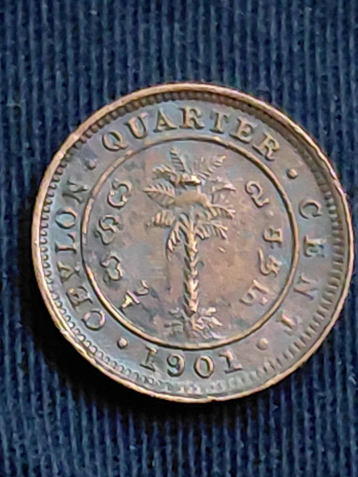 Ceylon 1/4 Cent 1901 Victoria, Verzenden, Zuid-Azië, Losse munt