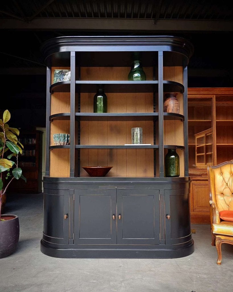 Chique halfronde boekenkast | Wandkast organisch  #7487, Huis en Inrichting, Gebruikt, Met deur(en), -, 200 cm of meer