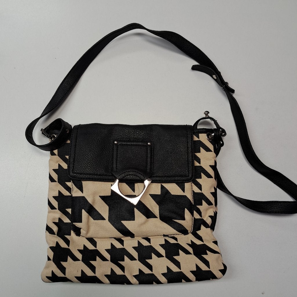 Liz Claiborne vintage crossbody tas – zwart/beige art 48560, Zwart, Ophalen of Verzenden, Zo goed als nieuw, Liz Claiborne