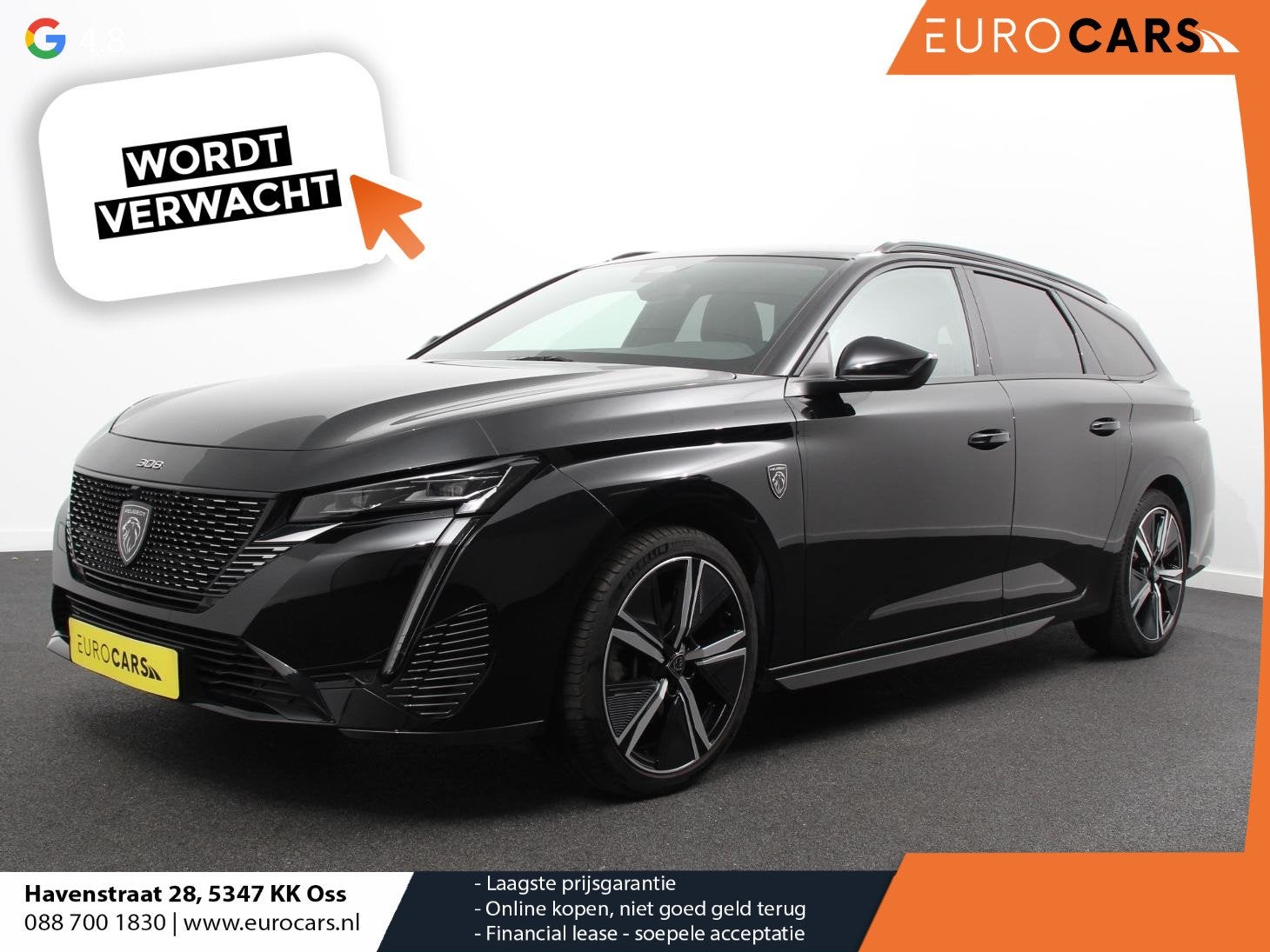 Peugeot 308 1.2 PureTech Automaat GT Climate control Adaptiv, Auto's, Stof, Gebruikt, 1199 cc, Zwart