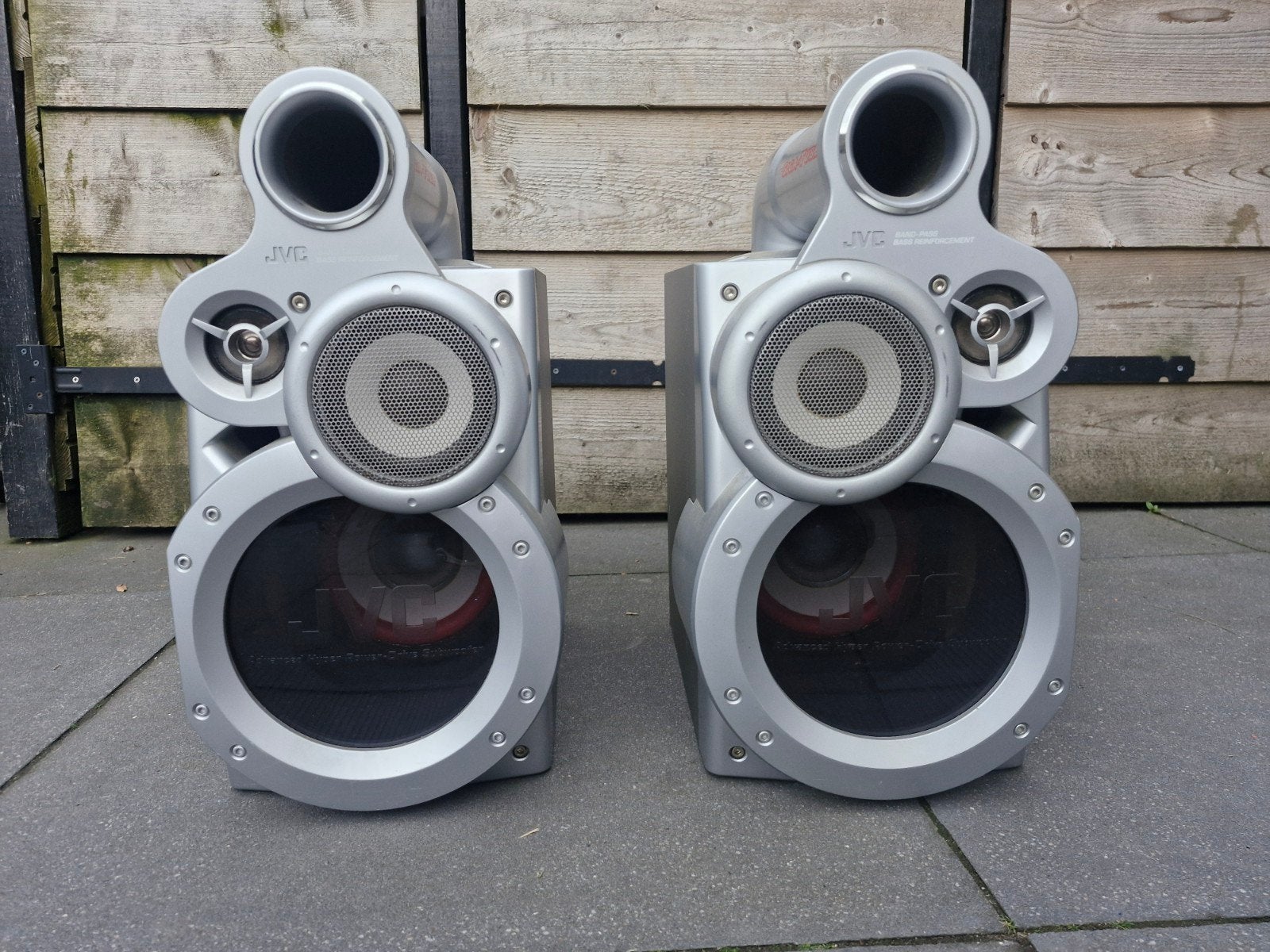 JVC SP-MXGT91R Giga-Tube Speakers - Krachtig Geluid, Audio, Tv en Foto, Luidsprekers, Gebruikt, JVC, Ophalen of Verzenden, 120 watt of meer