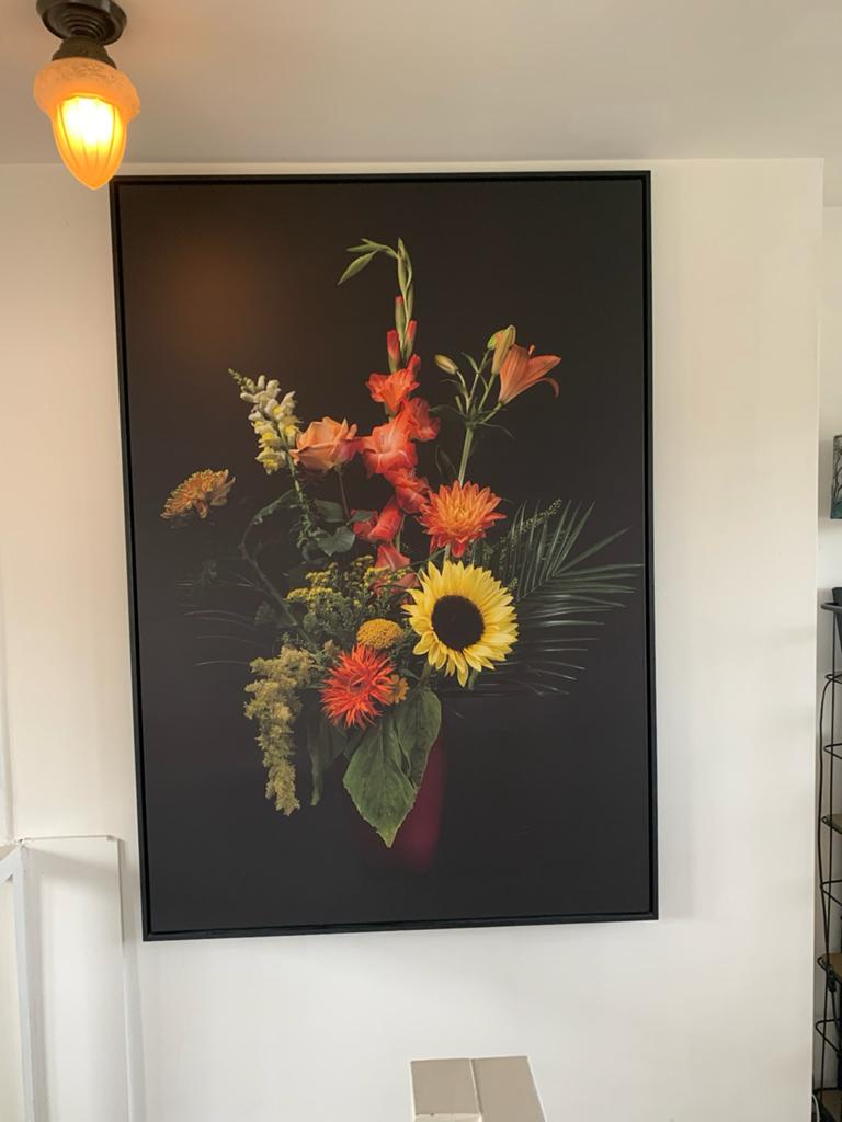 Prachtige bloemenprint op canvas - Van Werkzaandemuur, Ophalen of Verzenden