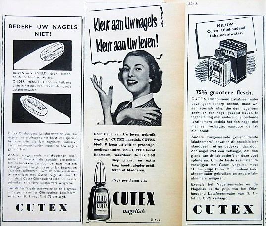 38 vintage advertenties reclames Cutex 35-76 Nagels Mascara, Ophalen of Verzenden, Gebruikt, Overige typen