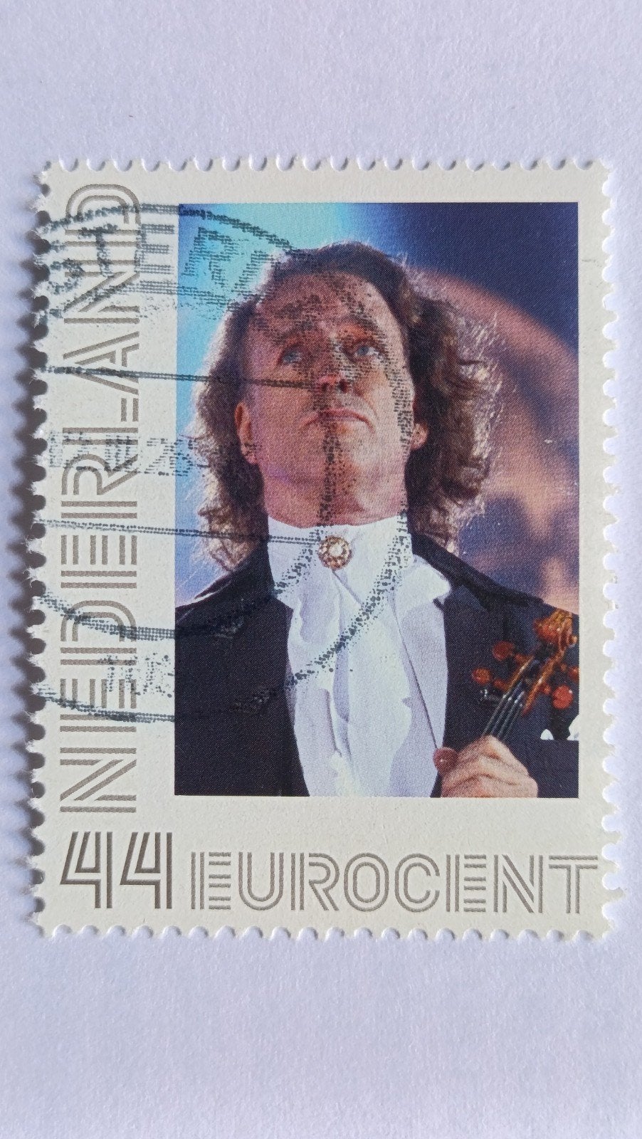 persoonlijke postzegel Andre Rieu 44 Eurocent gestempeld, Ophalen of Verzenden, Na 1940, Gestempeld