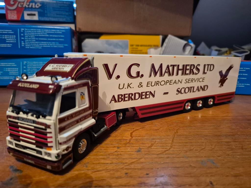 Tekno Scania 143 Streamline V.G. Mathers LTD, Ophalen of Verzenden, Zo goed als nieuw, Bus of Vrachtwagen, Tekno