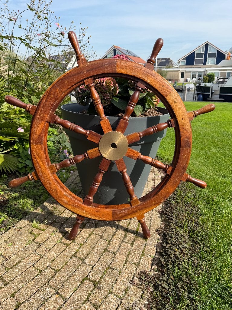 Hardhouten roer met 8 spaken, Watersport en Boten, Ophalen, Gebruikt, Overige typen, Motorboot