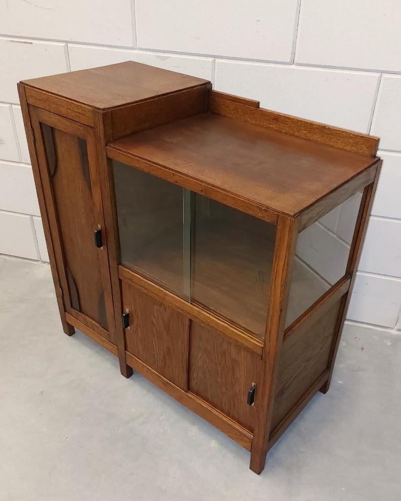 Antiek Art Deco theekastje in Amsterdamse school stijl., Antiek en Kunst, Antiek | Meubels | Kasten, Ophalen