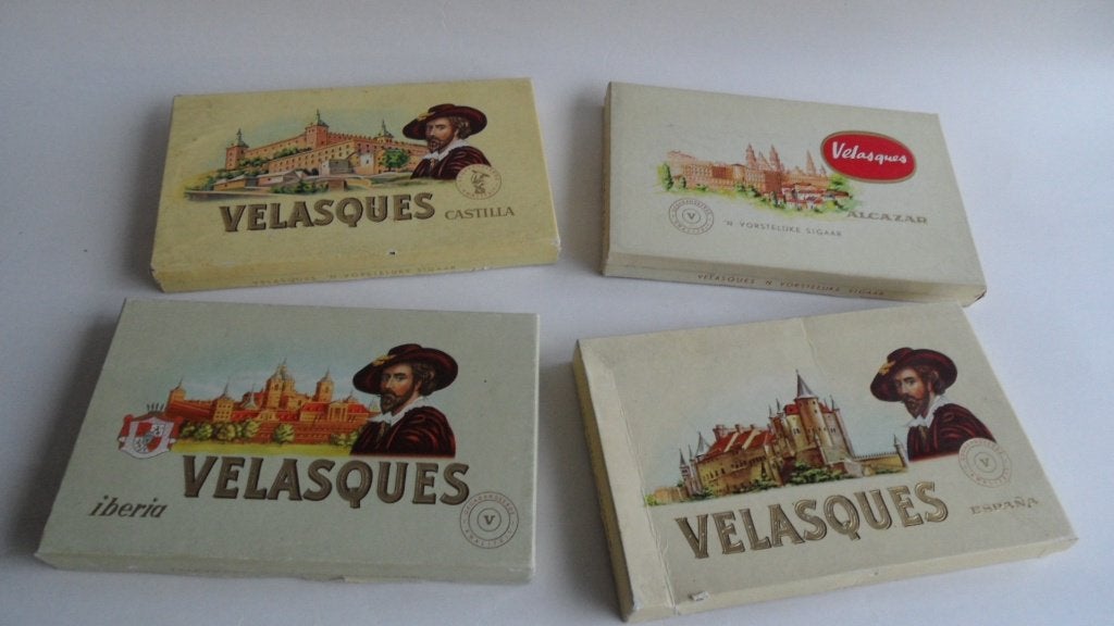 Velasques sigaren dozen 4 x, Iberia - Castilla - Espana -, Verzenden, Zo goed als nieuw, Tabaksdoos of Verpakking