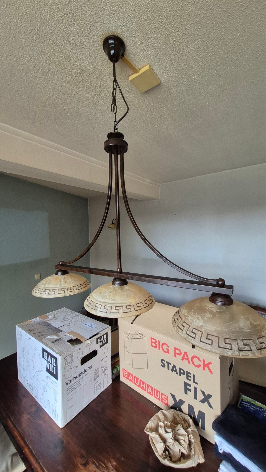 Diverse lampen uit dezelfde serie, Ophalen, Gebruikt, Metaal, Bruin