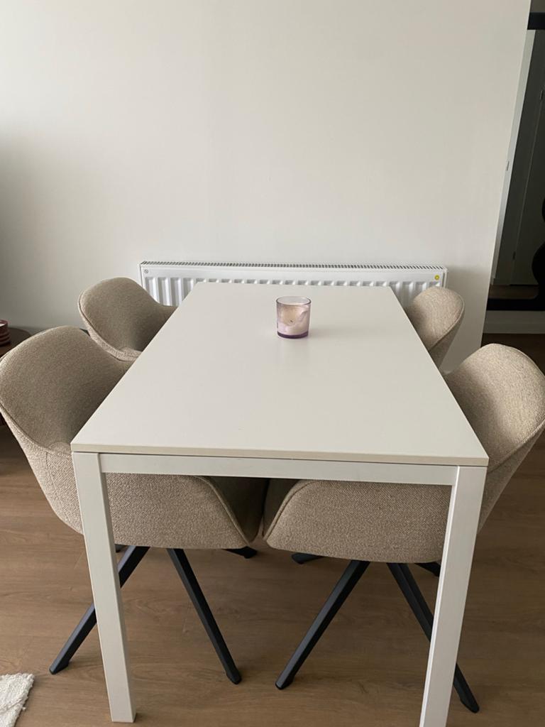 Ikea witte eettafel rechthoek, Huis en Inrichting, Ophalen, Gebruikt, 100 tot 150 cm, 50 tot 100 cm
