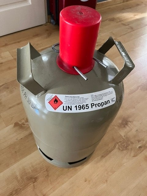 2 x Gasfles grijs 11 kg, Ophalen, Zo goed als nieuw