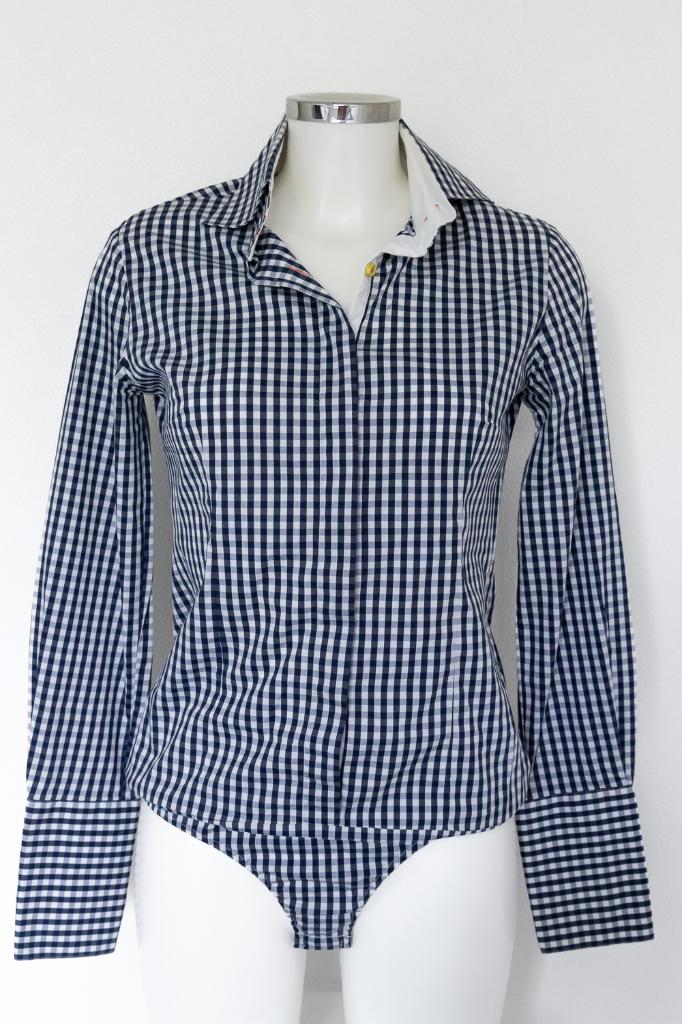 NAN (body) blouse blauw/wit geblokt maat 38, Maat 38/40 (M), Blauw, Ophalen of Verzenden, Zo goed als nieuw
