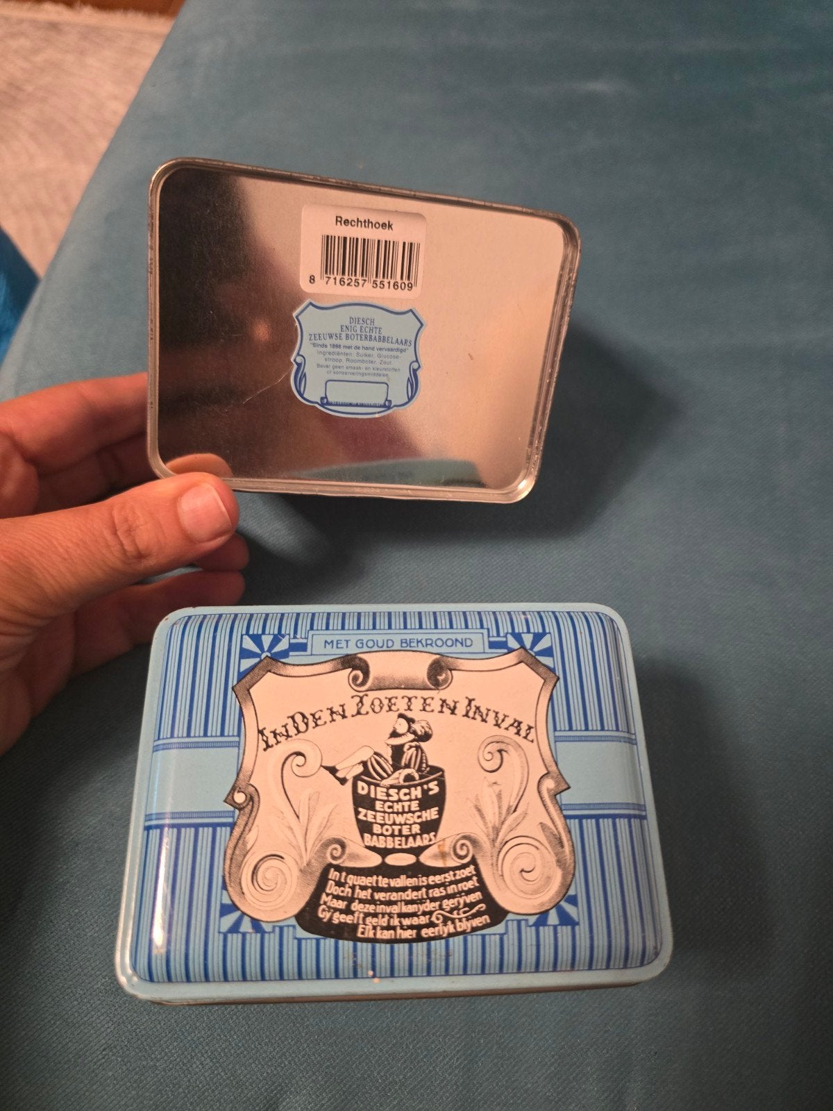 Vintage Diechs Zeeuwse Babbelaar blikje, Ophalen of Verzenden