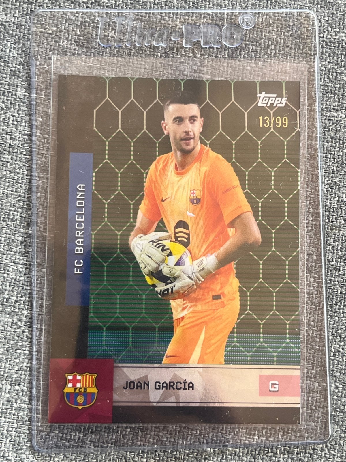 Topps Joan García FC Barcelona Spelerskaart 13/99, Ophalen of Verzenden, Zo goed als nieuw, Buitenlandse clubs, Spelerskaart