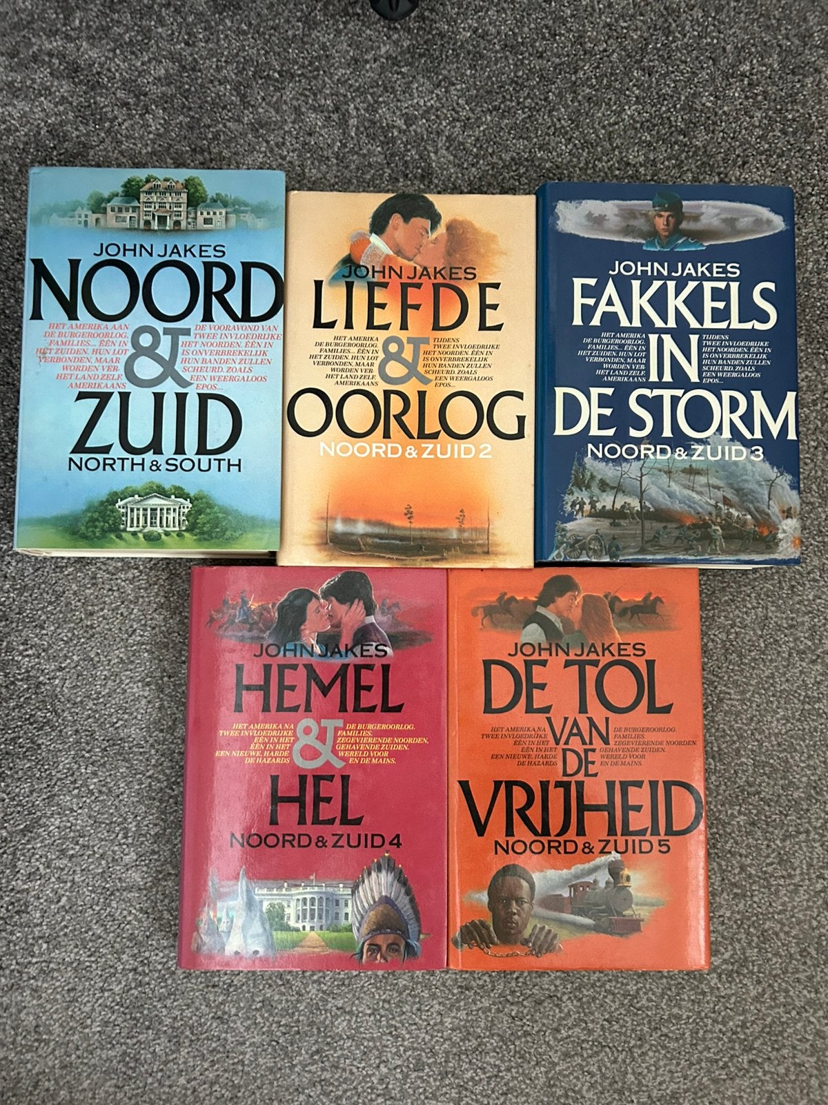 John Jakes 5 stuks Noord en Zuid, Boeken, Ophalen of Verzenden, Zo goed als nieuw