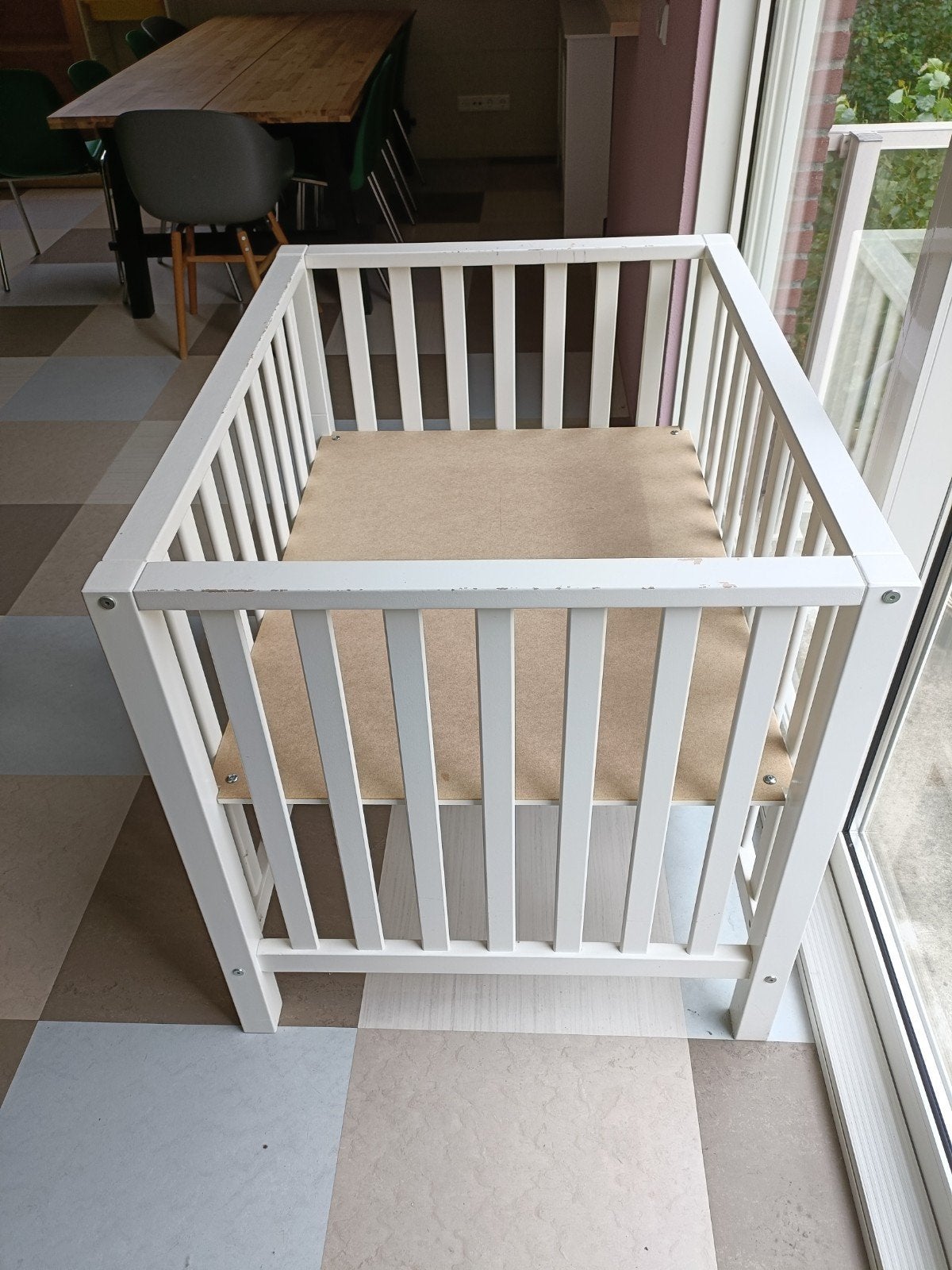 witte box, Kinderen en Baby's, Boxen, Ophalen, Gebruikt, Rechthoekig, In hoogte verstelbaar