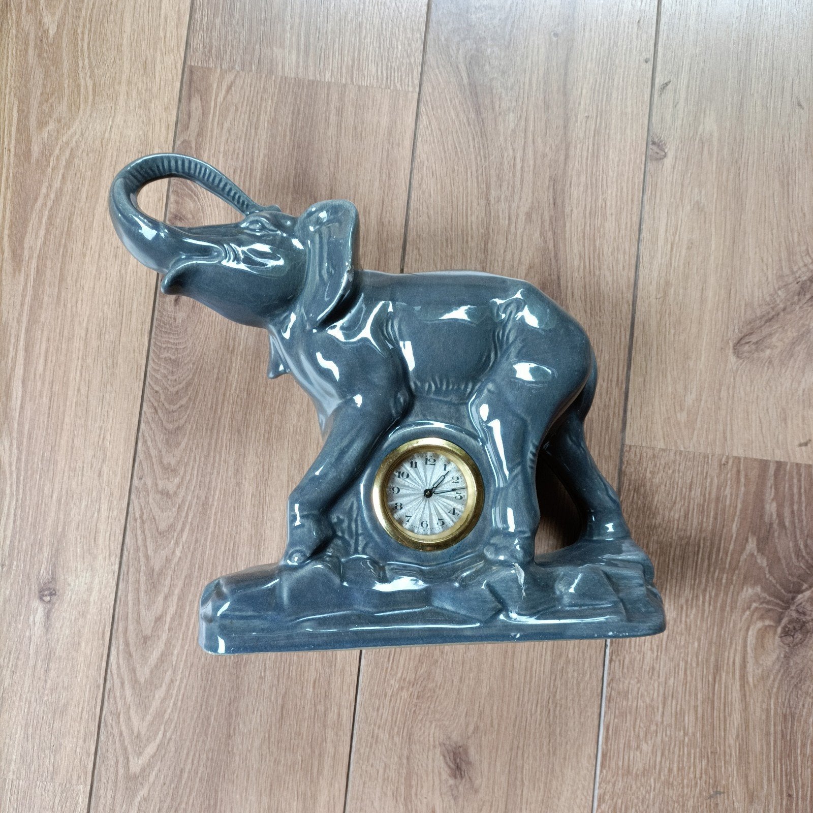Vintage keramische olifant klok, Antiek en Kunst, Ophalen