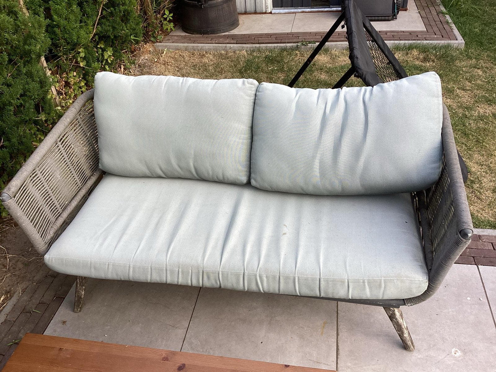 Gratis Comfortabele loungeset met 2 stoelen en bank, Tuin en Terras, Tuinsets en Loungesets, Ophalen, Gebruikt, Loungeset, Bank