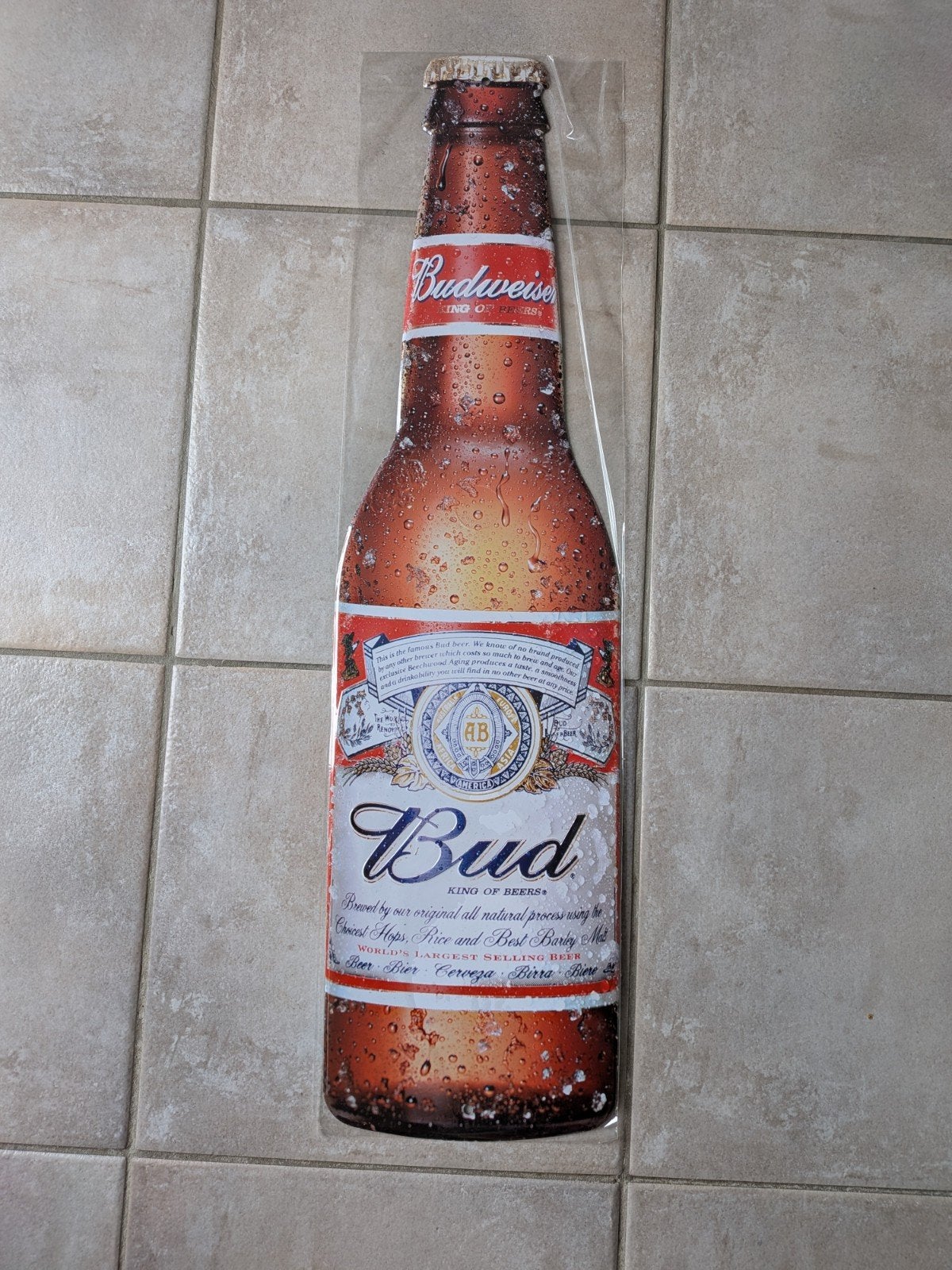 Budweiser metalen bord, Verzamelen, Ophalen of Verzenden, Reclamebord, Plaat of Schild, Overige merken