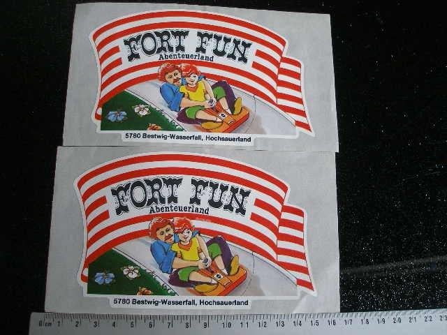 2x sticker fort fun abenteuerland bestwig rodelbaan, Verzenden, Zo goed als nieuw, Bedrijf of Vereniging