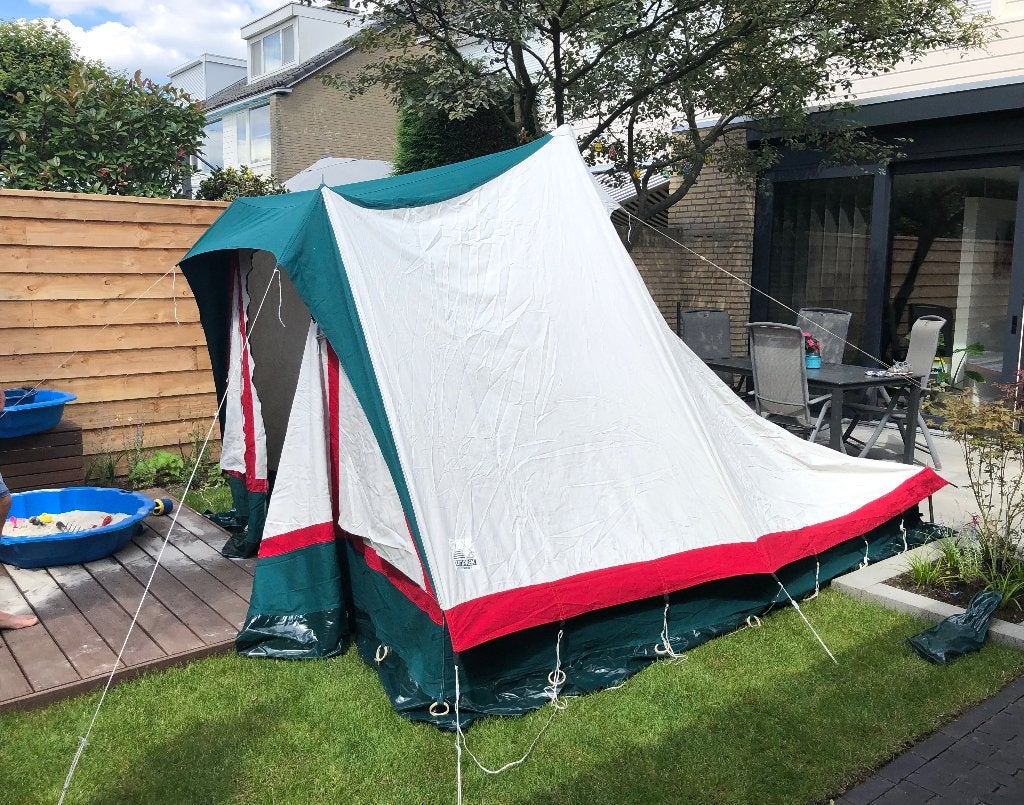Katoenen tent 2 personen, Caravans en Kamperen, Tenten, Ophalen, Gebruikt, Tot en met 2