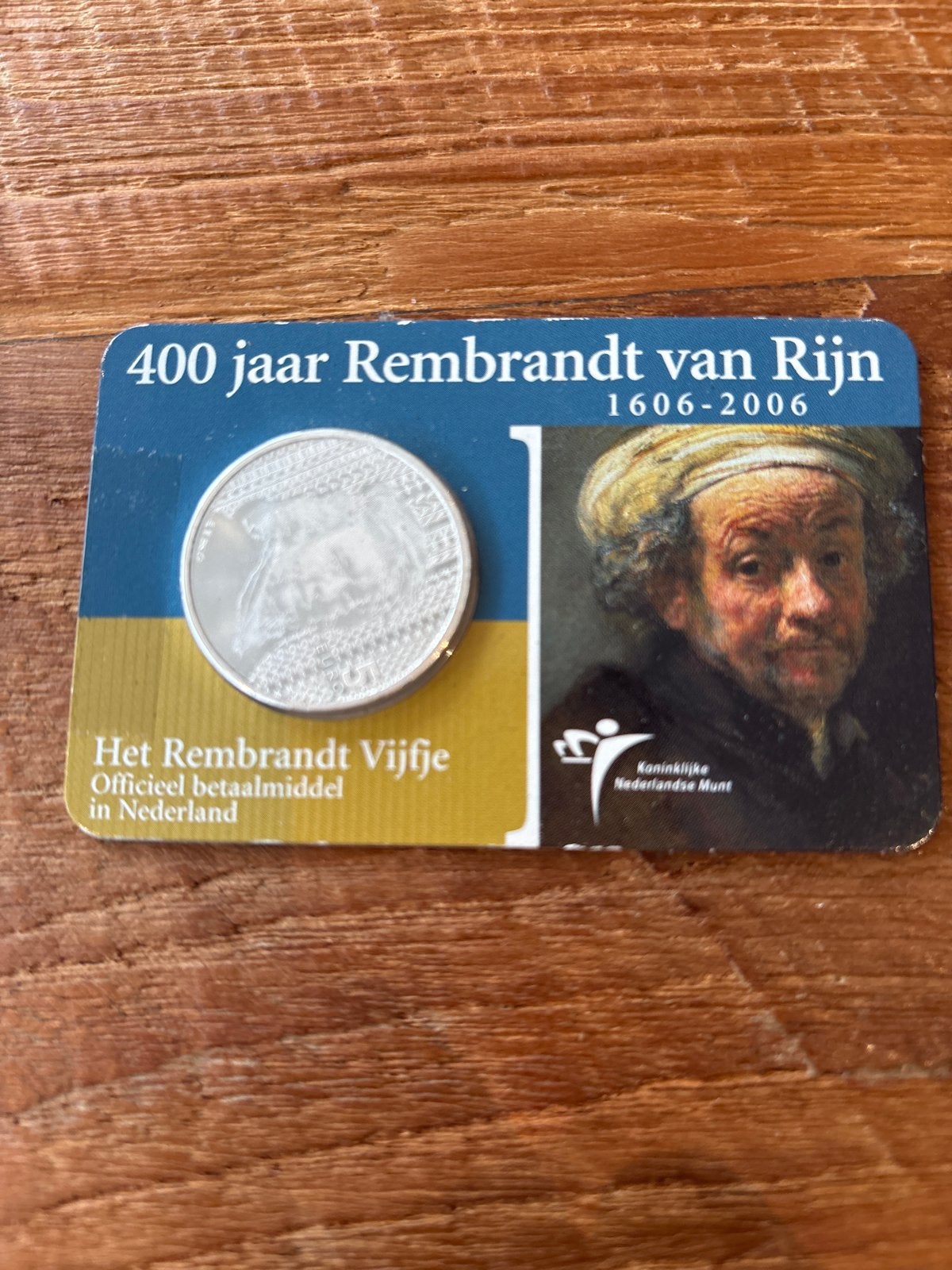 Zilveren Rembrandt Vijfje 2006 - 400 jaar Rembrandt, Postzegels en Munten, Koningin Beatrix, Zilver, Euro's, Ophalen of Verzenden