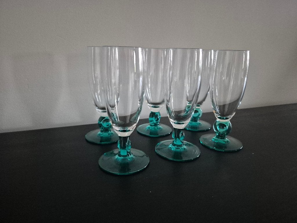 6 champagne glazen, Verzamelen, Glas en Borrelglaasjes, Ophalen of Verzenden, Zo goed als nieuw, Overige typen