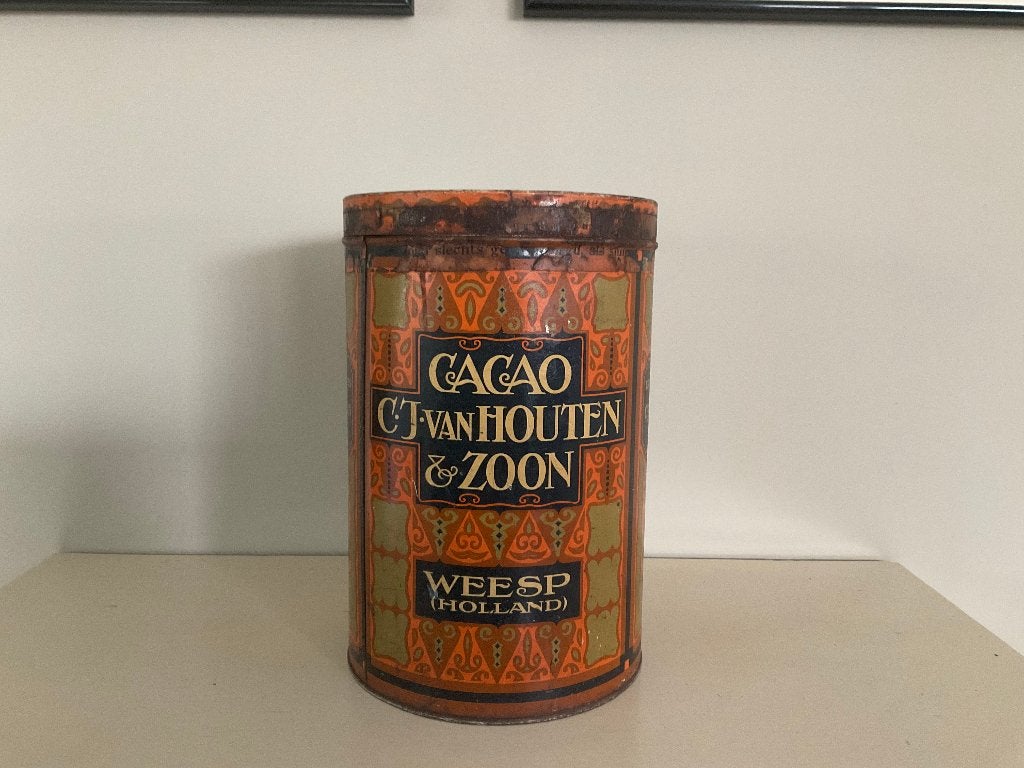 Groot Cacao van Houten & Zoon Weesp blik, Ophalen, Gebruikt, Overige, Overige merken
