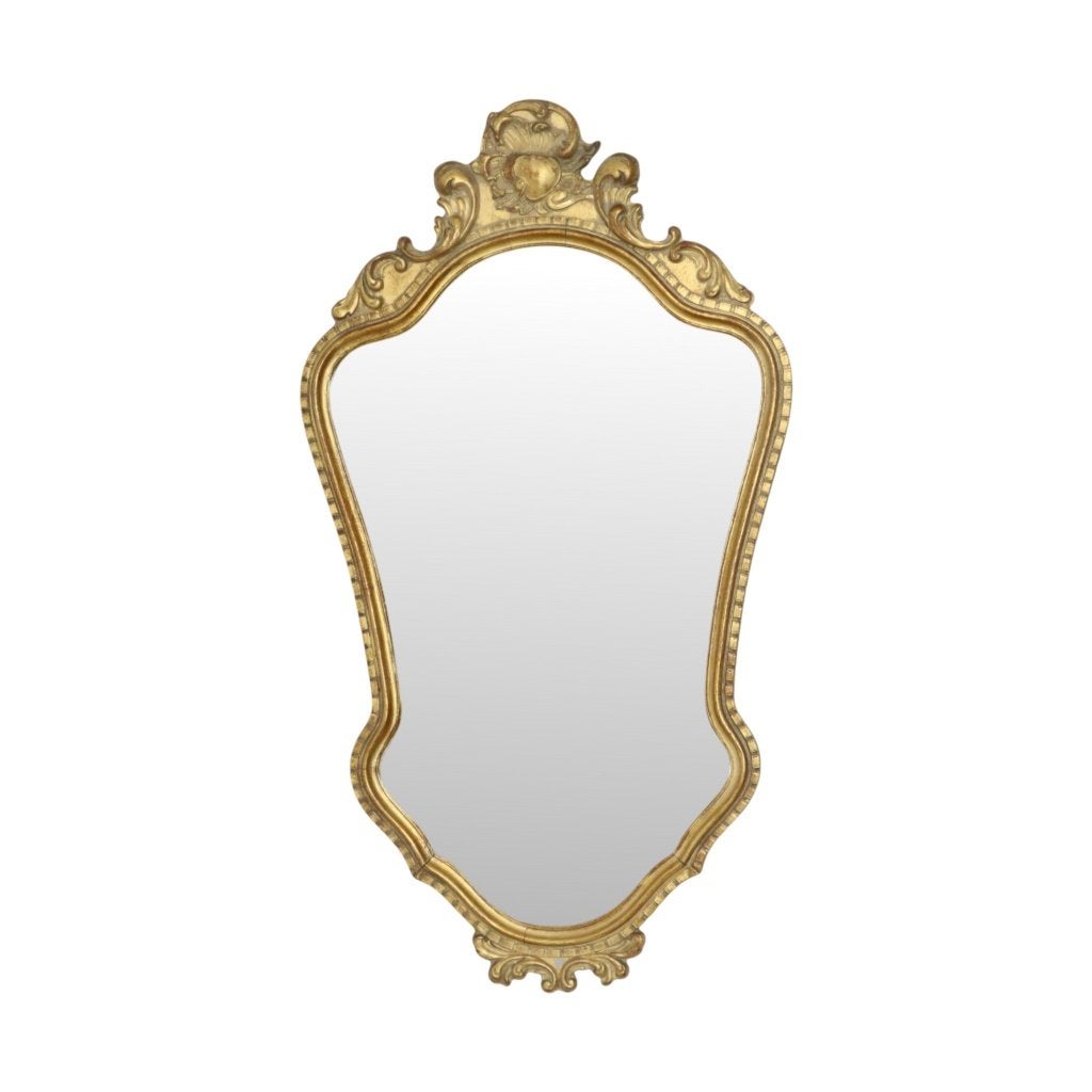 Klassieke Bladgoud Spiegel Kuifspiegel Barok Deknudt, Huis en Inrichting, Minder dan 50 cm, Gebruikt, Ophalen of Verzenden, Minder dan 100 cm