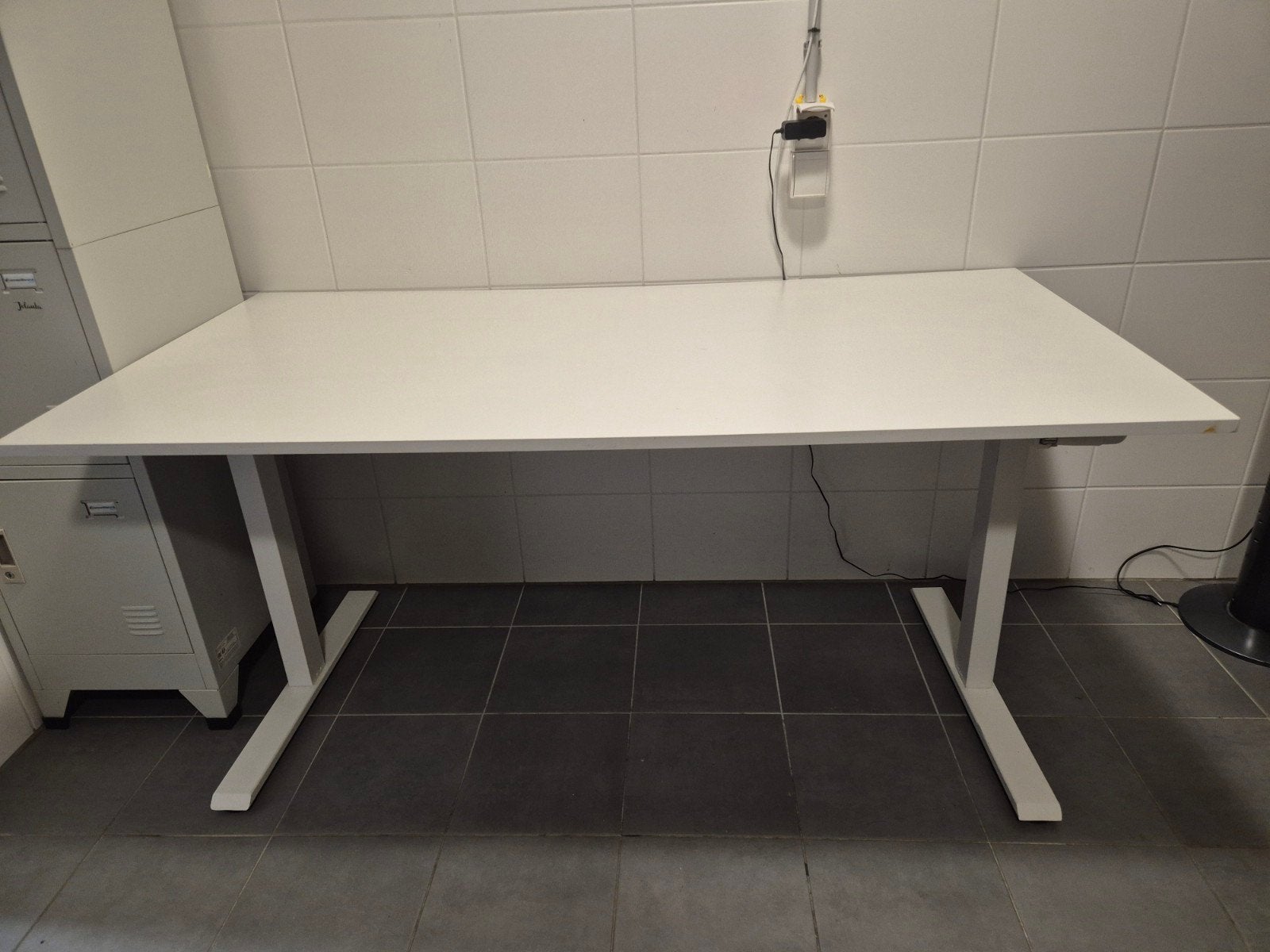 Zit-sta bureau 160x80 cm, Ophalen, Gebruikt, 150 tot 200 cm, Rechthoekig