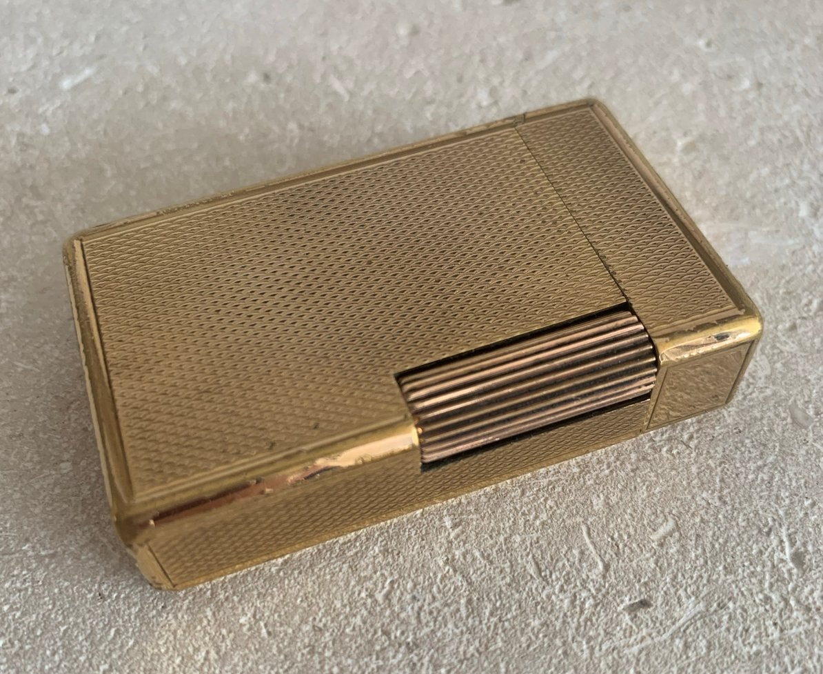 Vintage vergulde S.T. Dupont Paris Aansteker, Verzamelen, Ophalen of Verzenden, Gebruikt, Aansteker