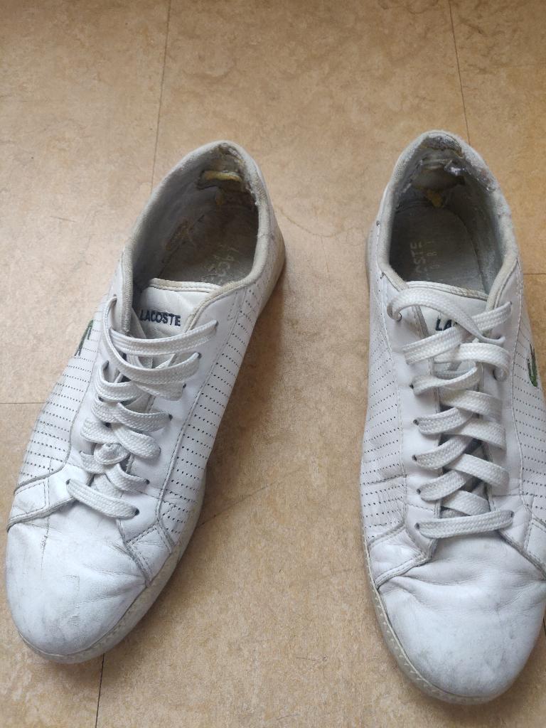 afgedragen lacoste sneakers, Verzenden, Wit, Sneakers of Gympen, Gedragen