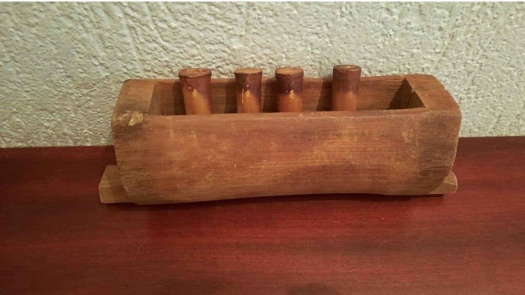 Unieke Indonesische Koebel - Handgemaakt Hout, Ophalen of Verzenden