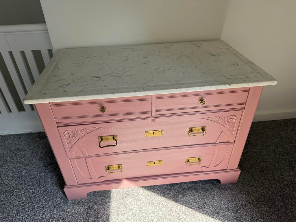 Vintage Antieke Commode Dressoir Ladekast Badkamermeubel, Ophalen, Gebruikt, 50 tot 70 cm, 100 cm of meer