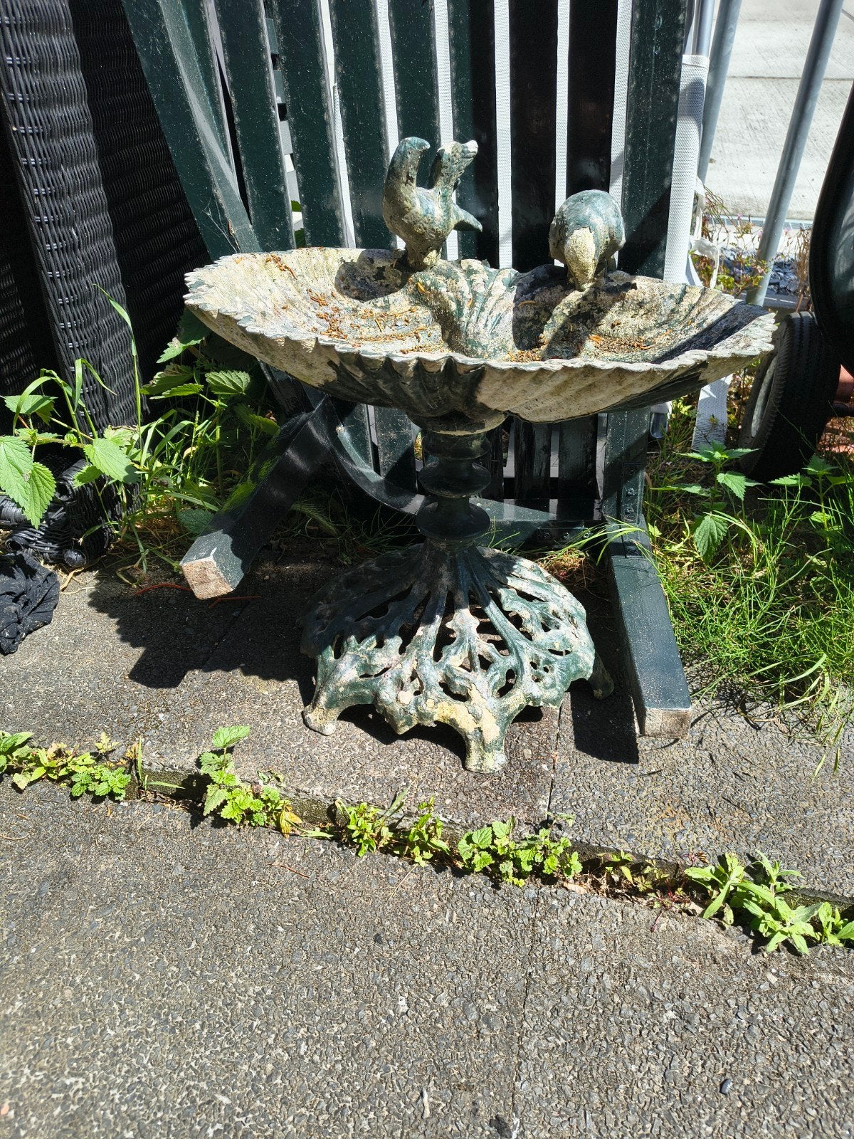 Gietijzeren waterbak vogelwaterbak vogels, Tuin en Terras, Ophalen, Gebruikt, ., .